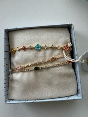 Eye Candy set of 2 Cubic Zirconia Bracelets